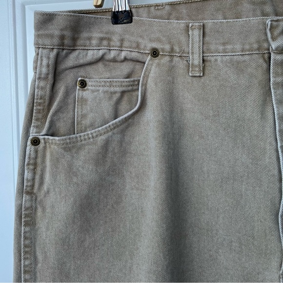 •WRANGLER• Men's Tan Premium Quality Authentic Denim Jeans - Size 40x32 - Picture 4 of 7